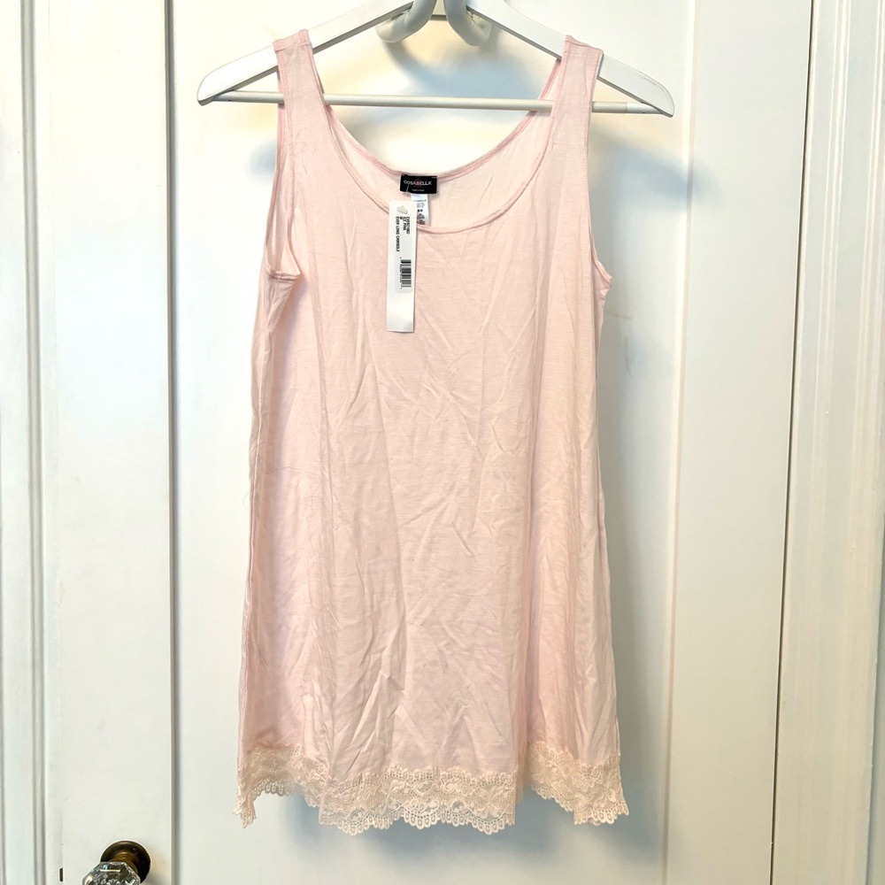 Cosabella Ice Pink Ever Long Camisole with Lace Trim